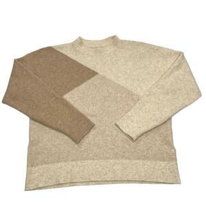 Jcrew Mens Colorblock mockneck sweater in extra-soft yarn Size M